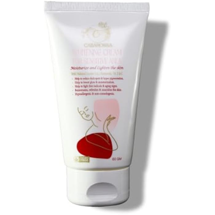 Cabarossa Whitening Cream For Sensitive Areas - Moisturizing & Lightening Formula with Licorice, Chamomile, Vitamin E & C – Reduces Dark Spots & Hyperpigmentation – 60g - Image 1